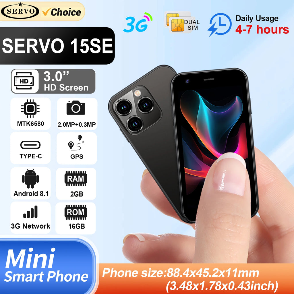 Mini Smartphone – 3.0 Inch Display with Facial Recognition for Android