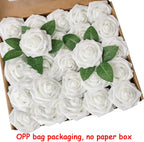 Milk White Artificial Rose Stems – Silk Flowers for Wedding DIY Decoration