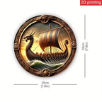 Viking Longship Wooden Wall Art – 8 Inch Nordic Decor for Home and Bar