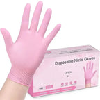 Pink Nitrile Disposable Gloves – Powder Free for Cleaning and Salon Use