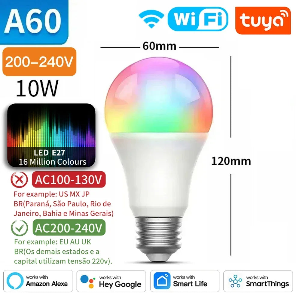 Smart LED Light Bulb – RGB Dimmable WiFi Lamp for Home Automation