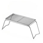 Folding Stainless Steel BBQ Grill – Portable Outdoor Alcohol Stove Rack