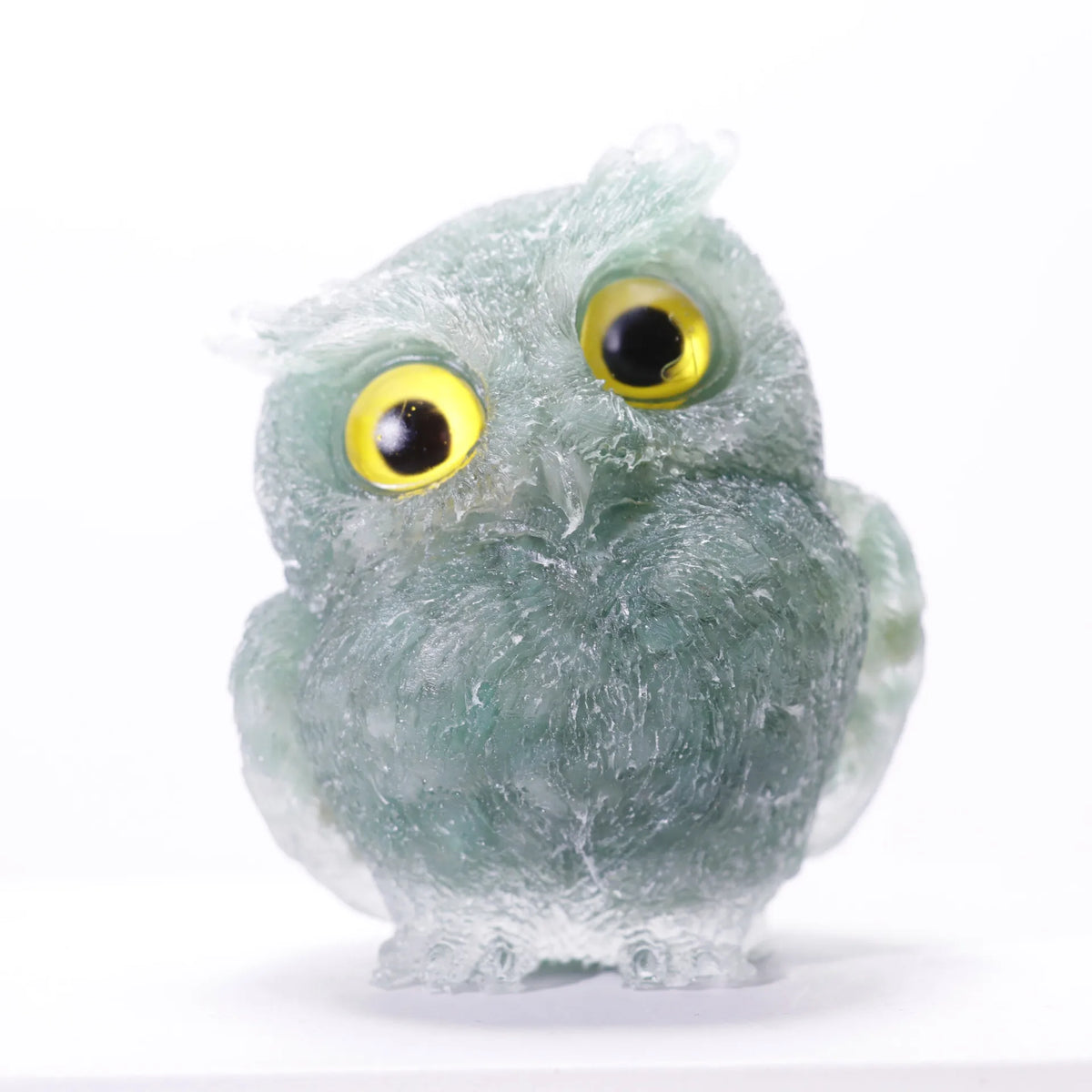 Crystal Owl Ornament – Natural Gemstone Figurine for Home Decor and Aquarium