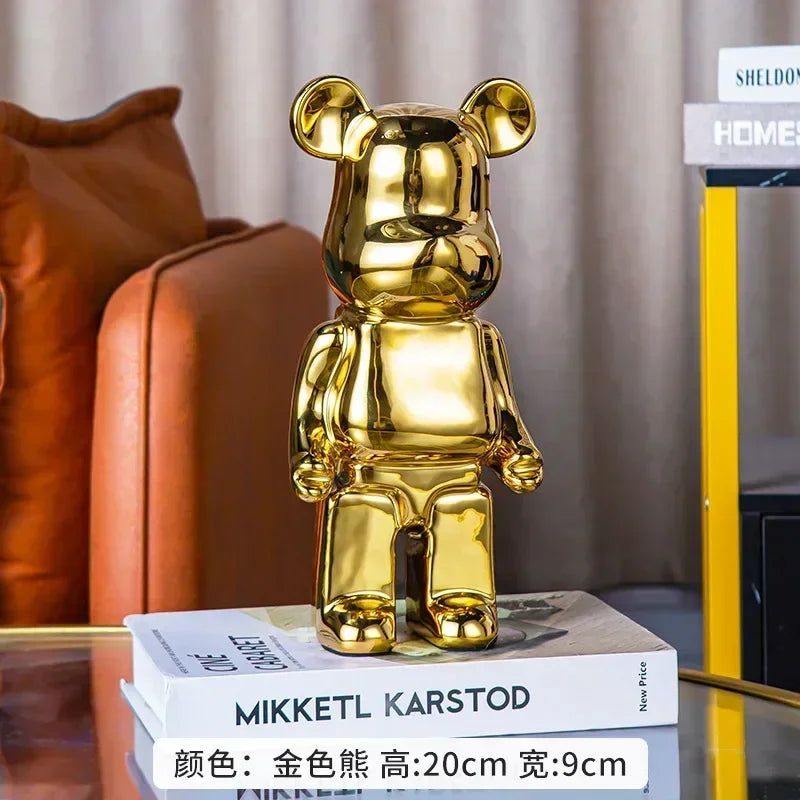 Ceramic Bear Figurine – Aesthetic Luxury Sculpture for Modern Home Decor