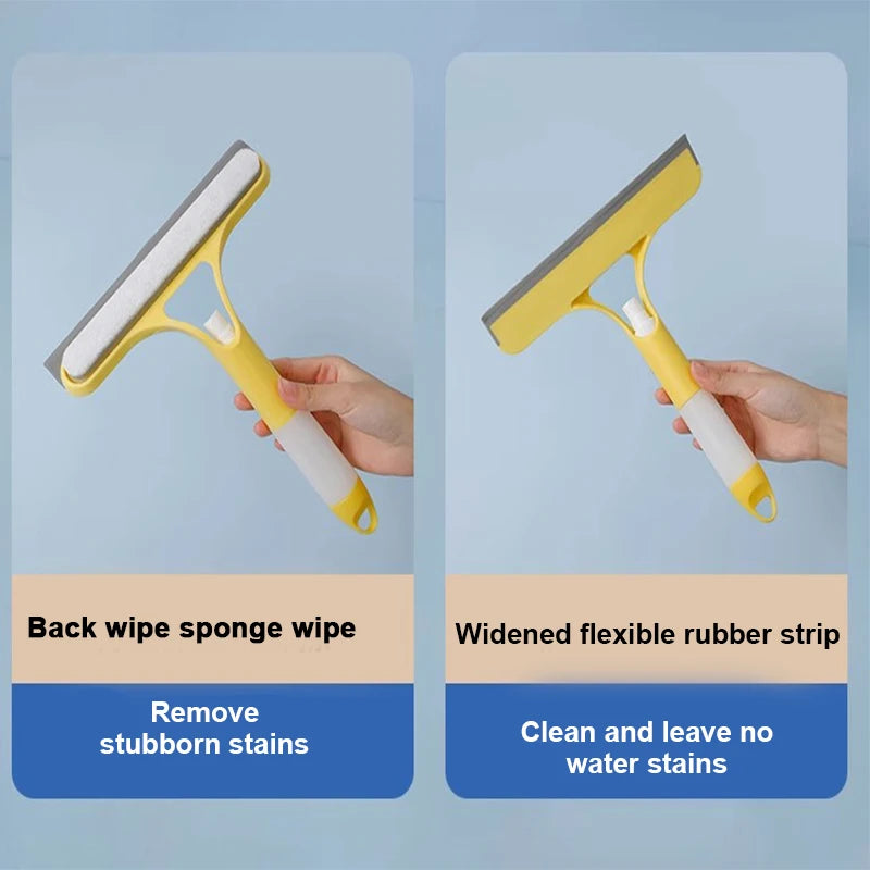 3-in-1 Glass Cleaning Squeegee – Spray Bottle Tool for Car and Home Wash