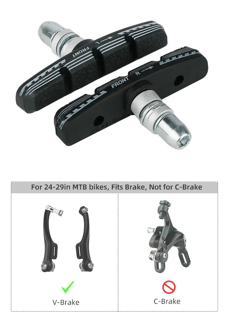 70mm V-Brake Pads – Threaded Linear Pull Shoes for Mountain Biking