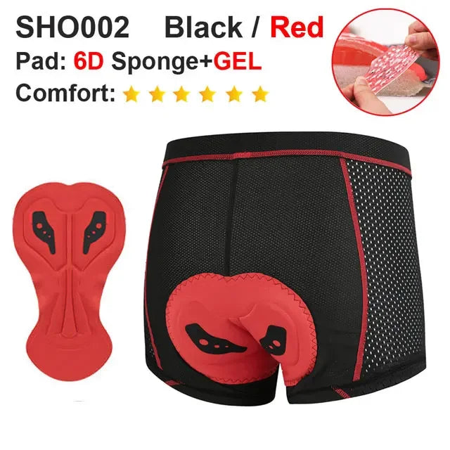 Padded Cycling Underwear – 5D Gel Shockproof Shorts for MTB Road Bike