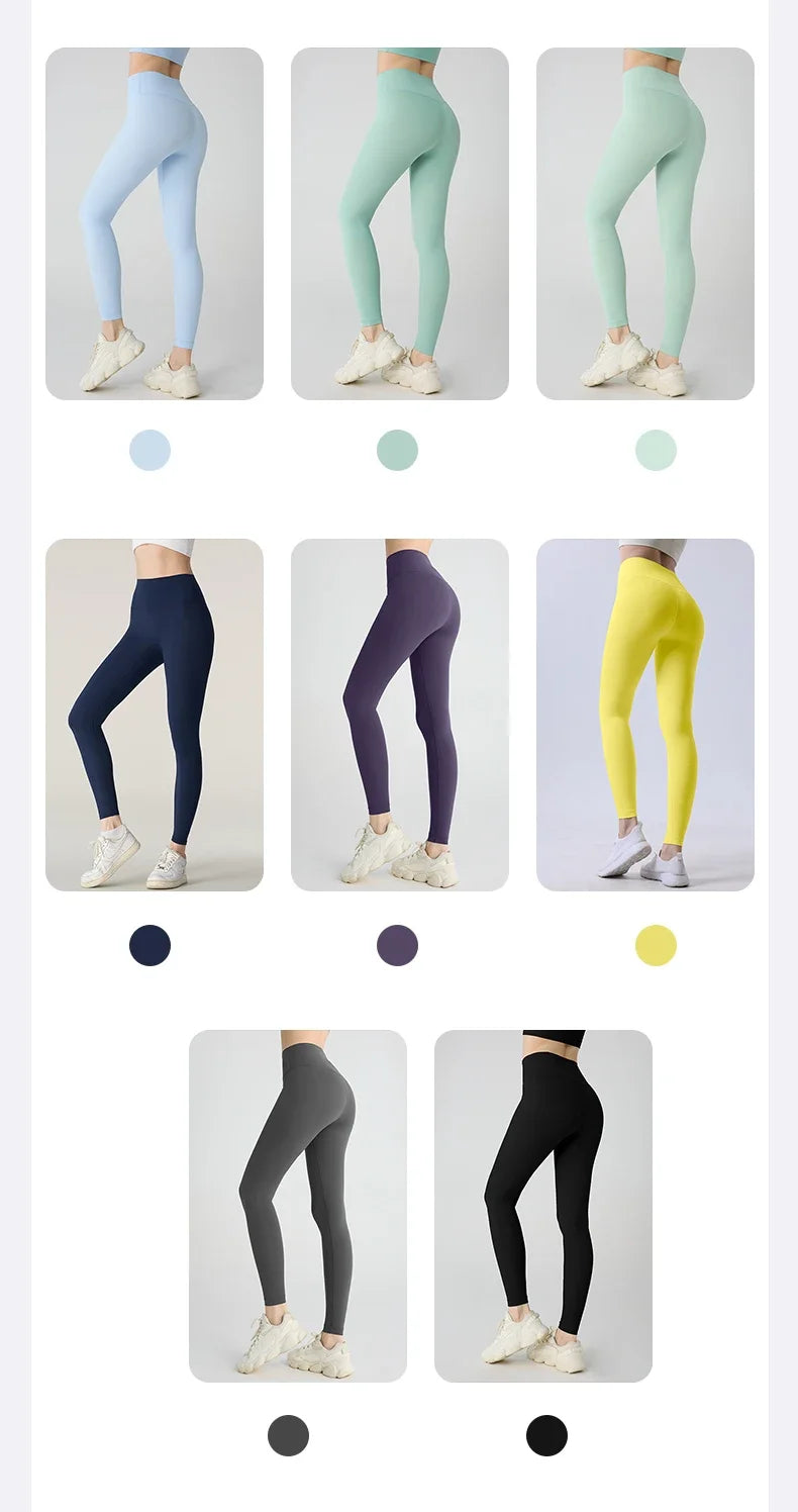 High Waisted Yoga Leggings – Naked Feel Fitness Pants for Gym and Running