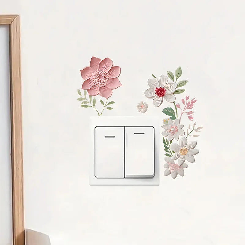 Floral PVC Wall Decal – Removable Waterproof Sticker for Home Decor