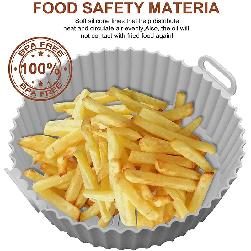 Reusable Silicone Air Fryer Basket – Non-Stick Baking Tray for Cooking