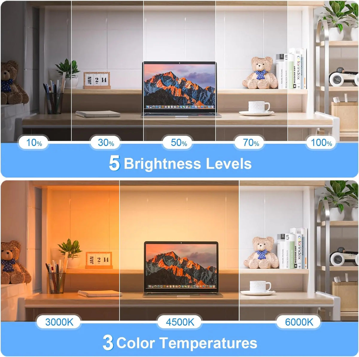 Dimmable LED Night Light – Rechargeable Magnetic Lamp for Closet and Cabinet