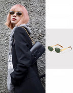 Alloy Oval Sunglasses – UV400 Protective Eyewear for Men and Women
