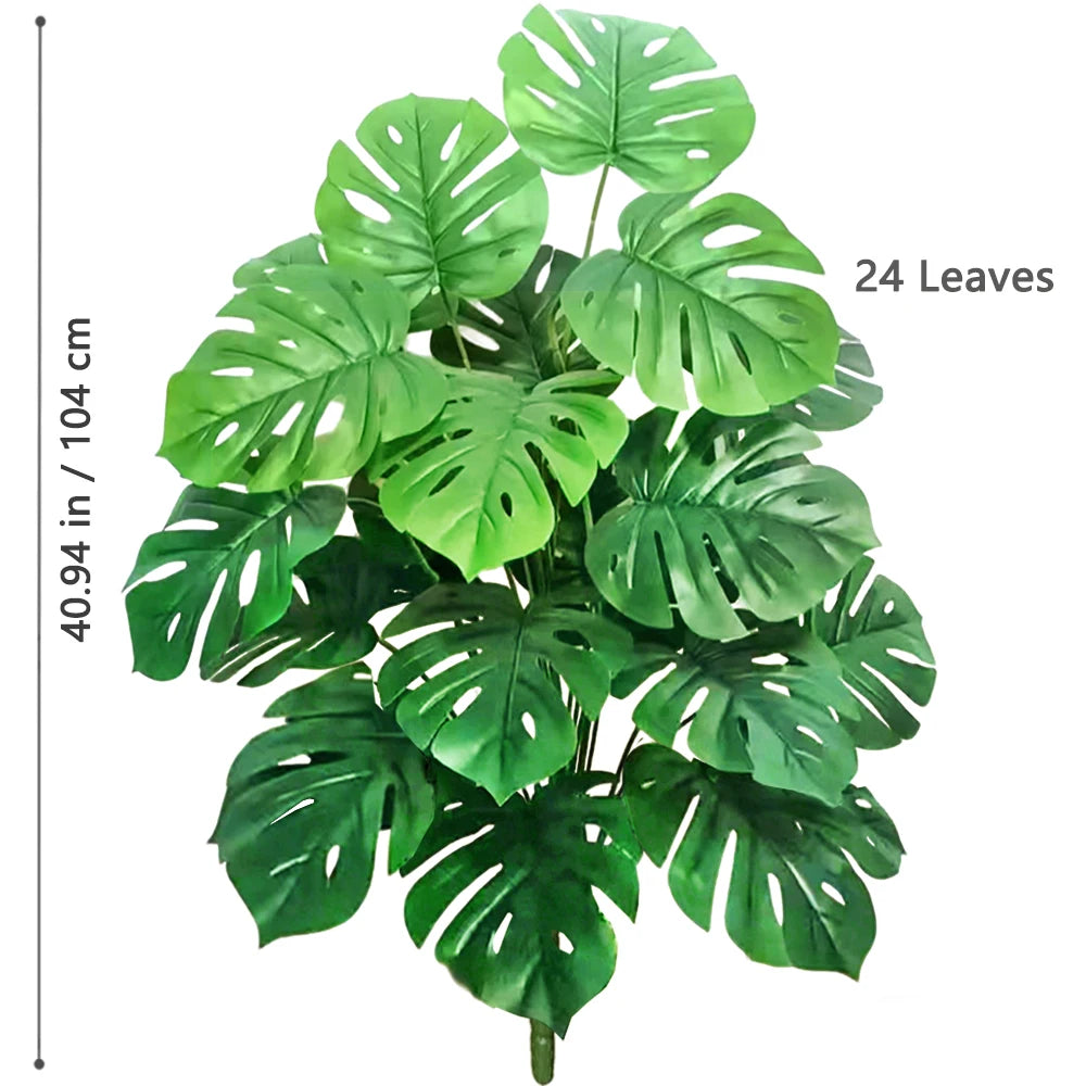 Artificial Monstera Plant – 104cm Plastic Palm Tree for Home Office Decor
