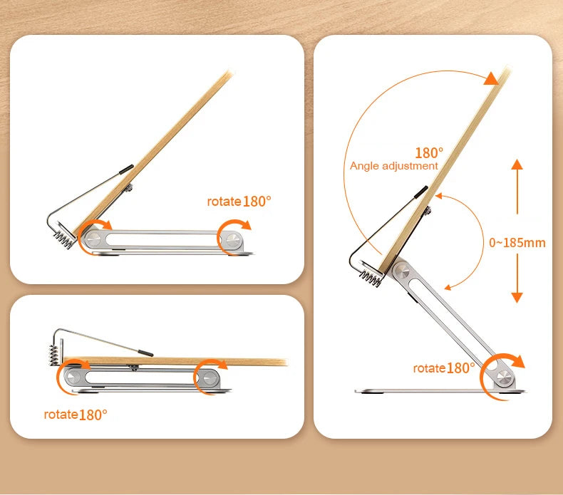 Aluminum Foldable Reading Stand – Adjustable Holder for Laptops and Books