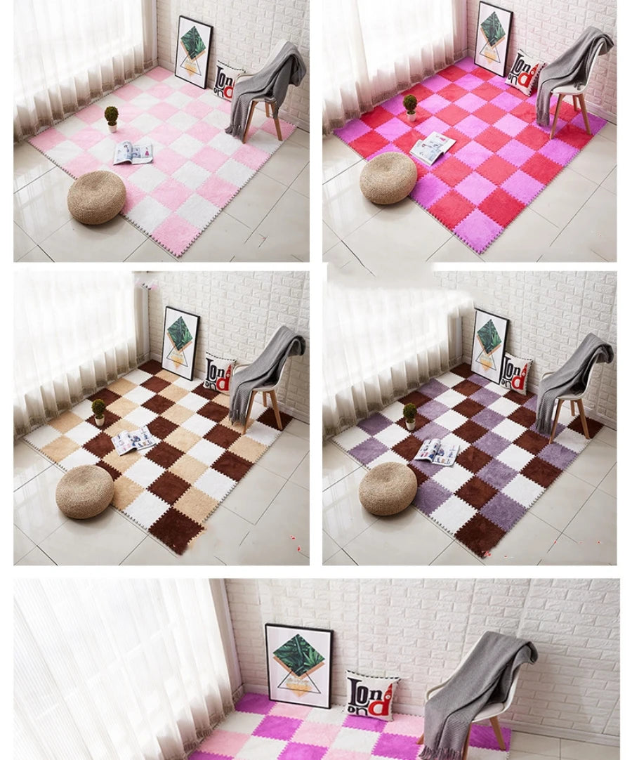 Soft Foam Patchwork Play Mats – Interlocking Carpet Tiles for Kids Rooms