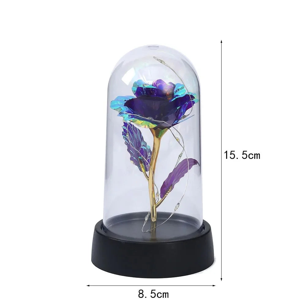 Eternal LED Foil Rose – Glass Dome Decor for Valentine Mother Day Gifts