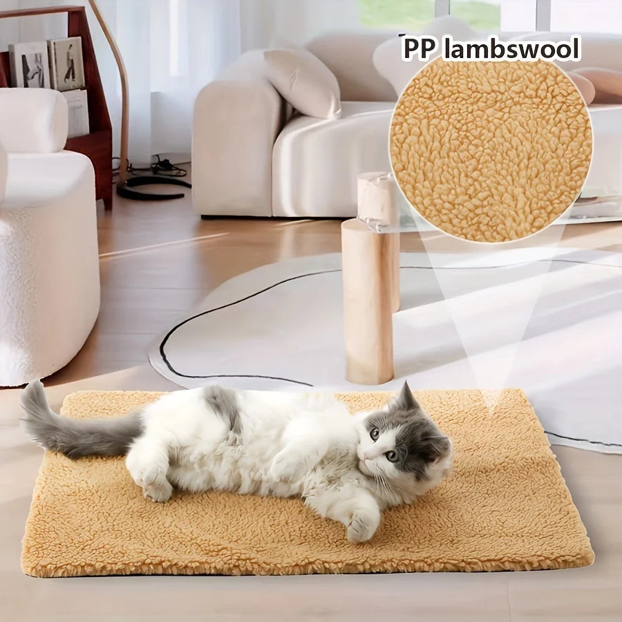 Self-Warming Pet Pad – Thermal Bed Mat for Cats and Dogs in Winter