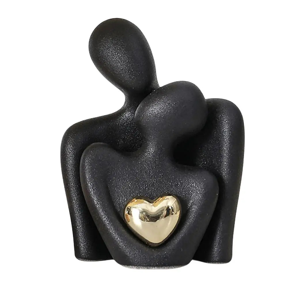 Couple Figurine Statue – Romantic Sculpture for Home Bookshelf Decor