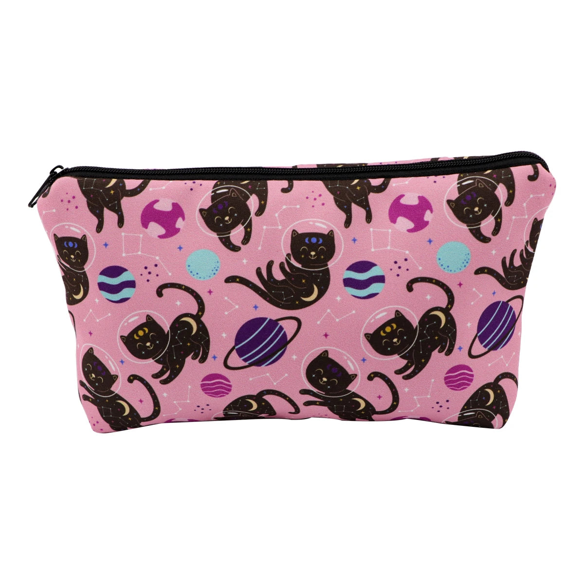 Large Animal Makeup Bag – Flamingo Cat Print Organizer for Travel Cosmetics