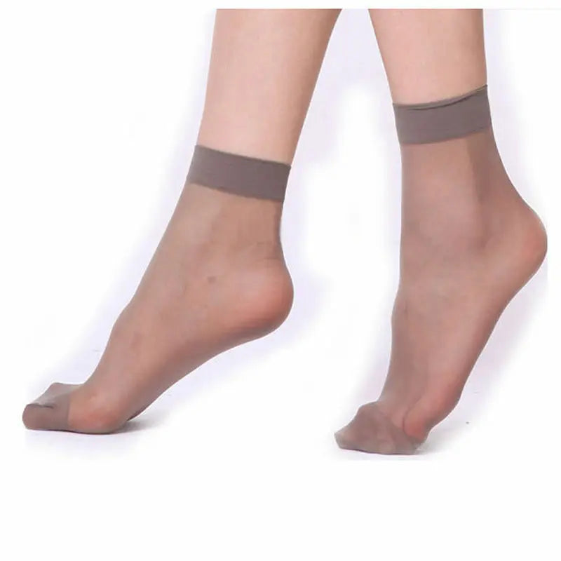 Ultrathin Crystal Nylon Ankle Socks – Sheer Summer Hosiery for Women