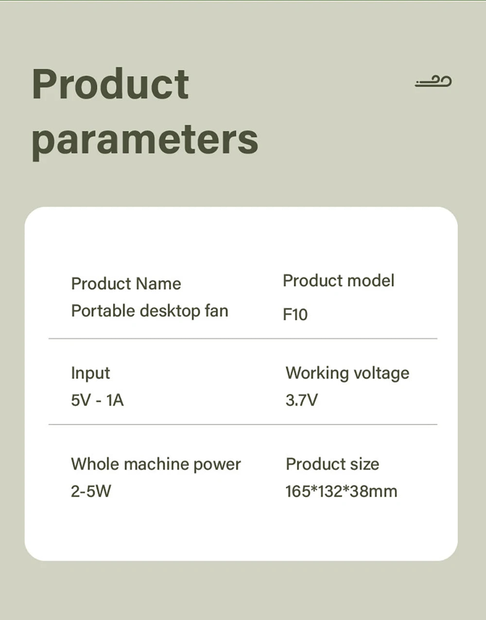 Portable Foldable Desk Fan – 5-Speed USB Rechargeable Fan for Office Home