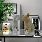 Beaded French Bulldog Resin Statue – Colorful Animal Decor for Home Office