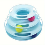 Interactive 3-Layer Cat Toy Tower – Puzzle Game for Mental and Physical Exercise