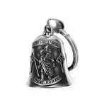 Vintage Jesus Cross Bell Pendant – Religious Biker Necklace for Men