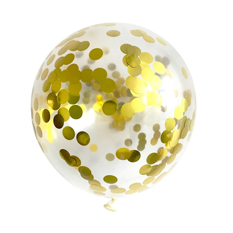 Gold Glitter Confetti Latex Balloons – 12 Inch Decor for Wedding Birthday Party
