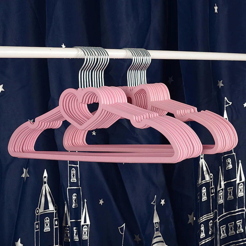 Heart Pattern ABS Clothes Hangers – Durable Organizers for Family Clothing