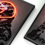 Ayrton Senna Racing Suit Wall Art – Abstract Neon Graffiti Canvas for Home Decor