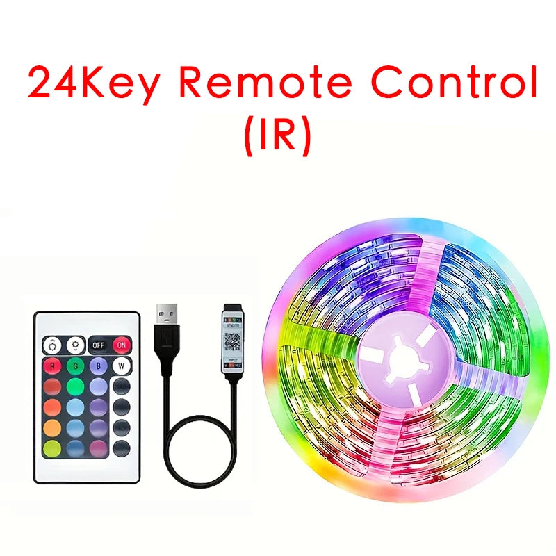 Bluetooth LED Strip Lights – RGB Color Changing Tape for TV Bedroom Lighting