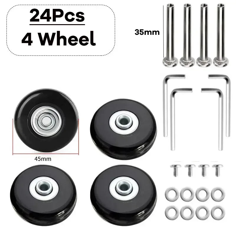 Luggage Replacement Wheels – Silent Repair Kit for Travel Suitcase