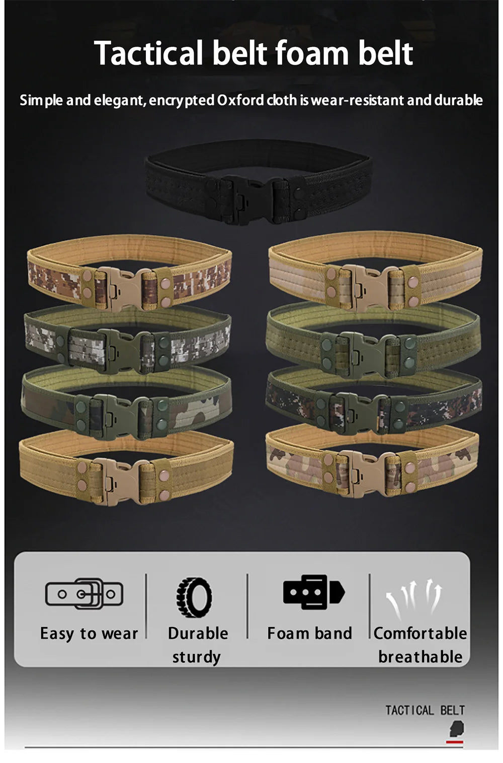 Tactical Camouflage Belt – Heavy Duty Nylon for Outdoor Mountaineering