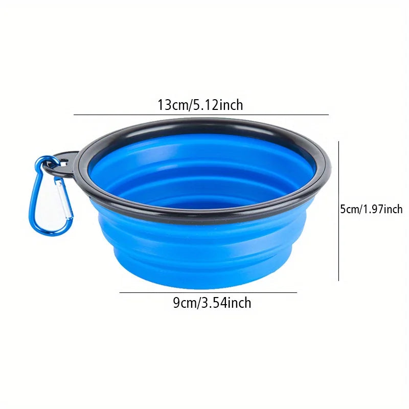 Portable Silicone Folding Dog Bowl – Travel Food and Water for Outdoor