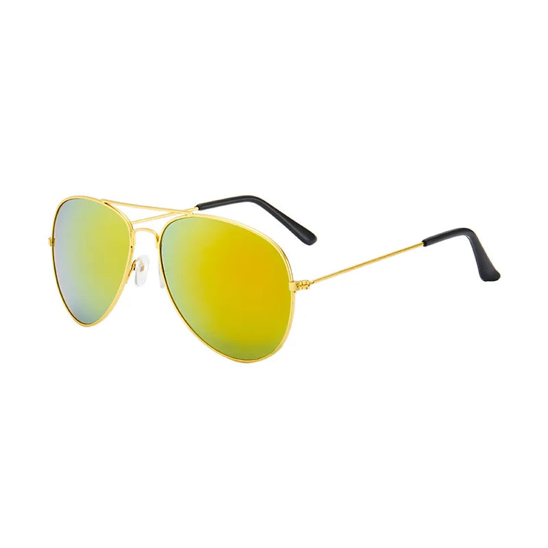 Kids Pilot Sunglasses – Reflective Metal Aviator Glasses for Boys and Girls