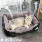Soft Square Pet Bed – Waterproof Warm Winter Mat for Small to Large Dogs