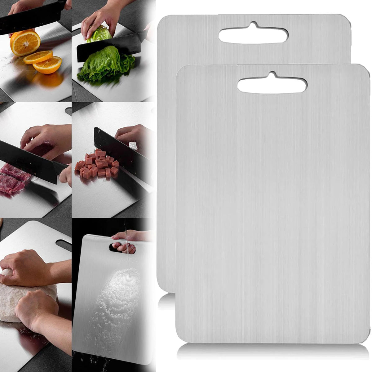 Titanium Cutting Board – Double Thick Metal Surface for Kitchen and Camping