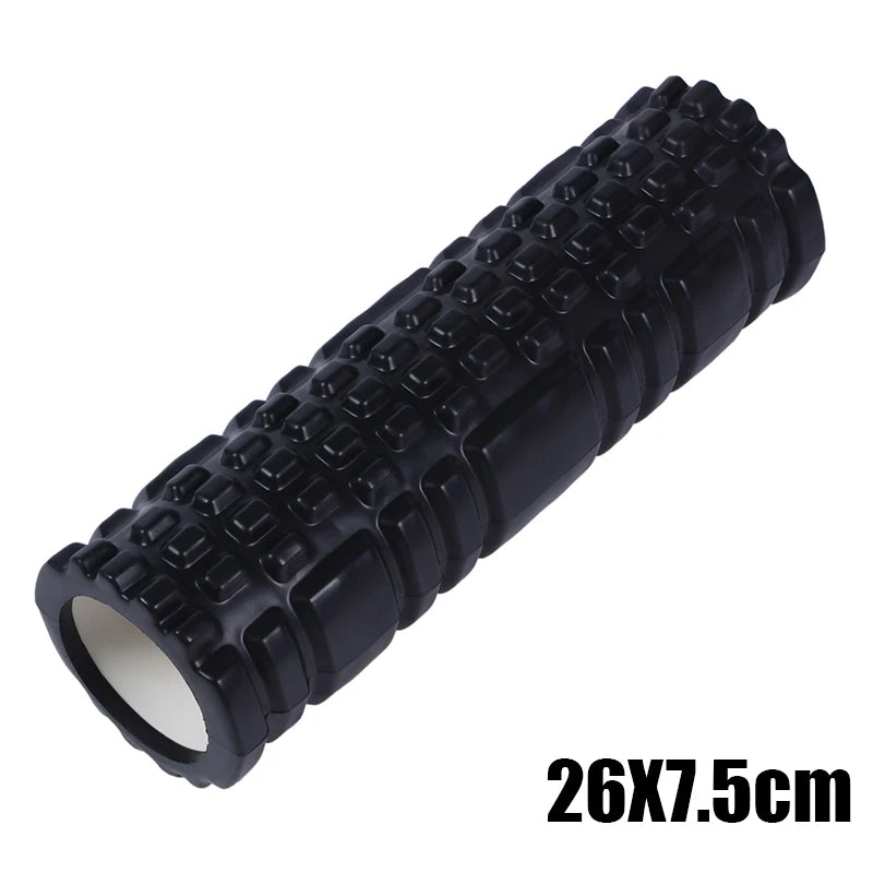 33cm Foam Yoga Massage Roller – Textured Grid Muscle Recovery for Gym Training