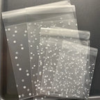 Frosted Dot Transparent Bags – 100pcs Assorted Sizes for Party Favors