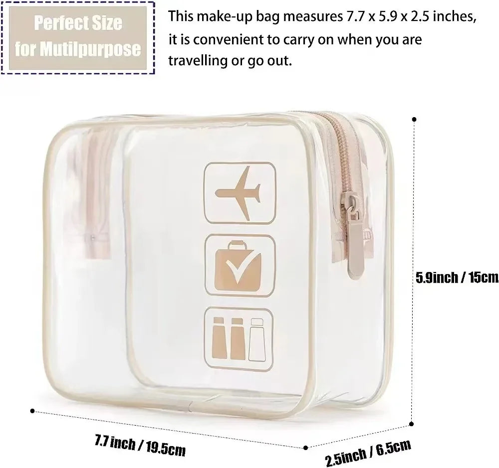 Transparent PVC Travel Toiletry Bag – Waterproof Cosmetic Organizer for Packing