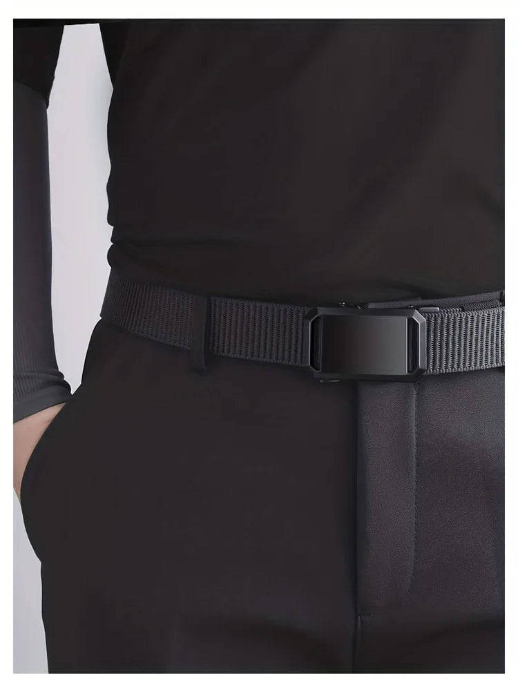 Tactical Canvas Belt – Durable Automatic Buckle for Men Outdoor Hunting