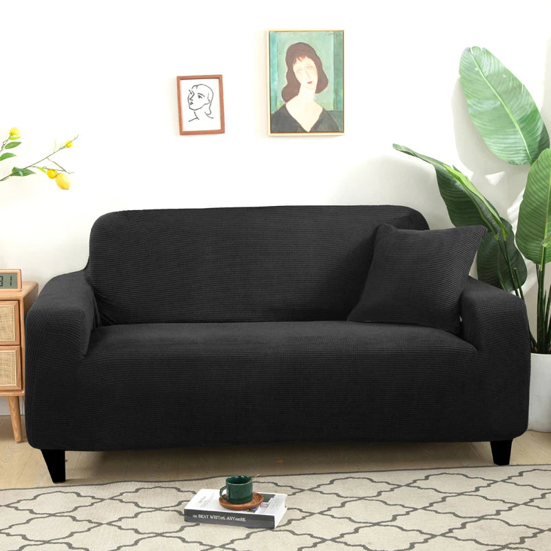 Jacquard Stretch Sofa Cover – Elastic Slipcover for L Shape and Standard Couches