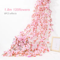 1.8m Silk Cherry Blossom Garland – Artificial Floral Vine for Wedding Decor