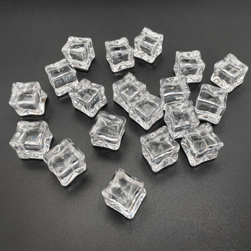 Reusable Acrylic Fake Ice Cubes – Transparent Photo Props for Product Display