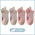 Embroidered Heart Ankle Socks – Cute Cotton Casual Footwear for Women
