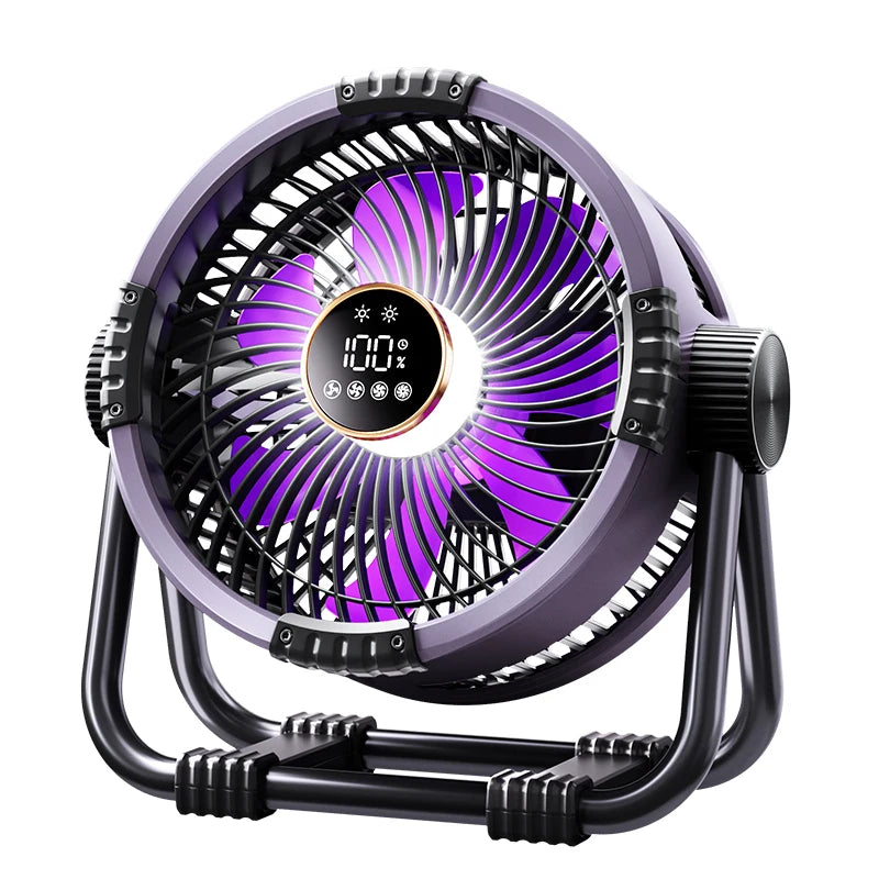 Portable Camping Fan – 20000mAh Rechargeable LED Tent Light for Outdoor Travel
