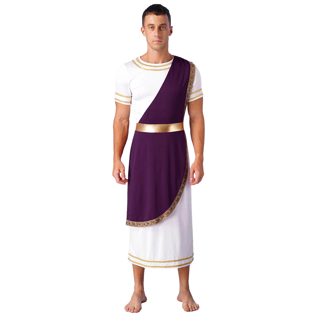 Ancient Greek Toga – Men’s Roman Robe for Halloween Cosplay Costume