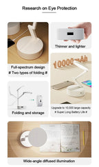 Foldable LED Desk Lamp – Rechargeable USB Reading Light for Home Office