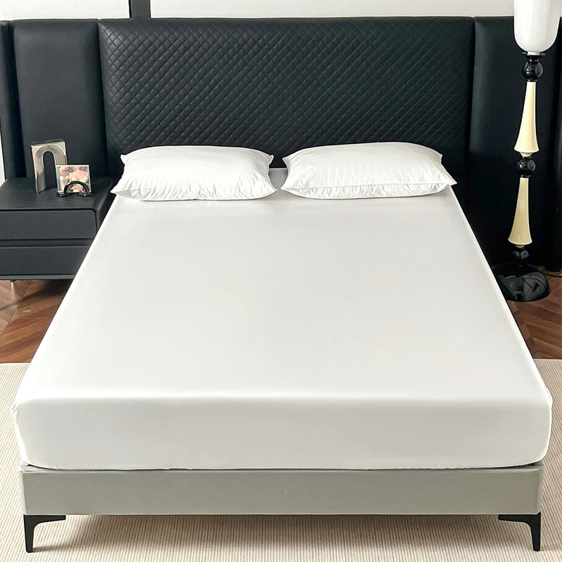 Satin Elastic Fitted Sheet – Soft Solid Mattress Cover for All Bed Sizes
